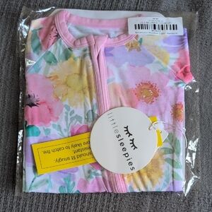 Little Sleepies Watercolor Meadow Baby Onesie (Newborn)